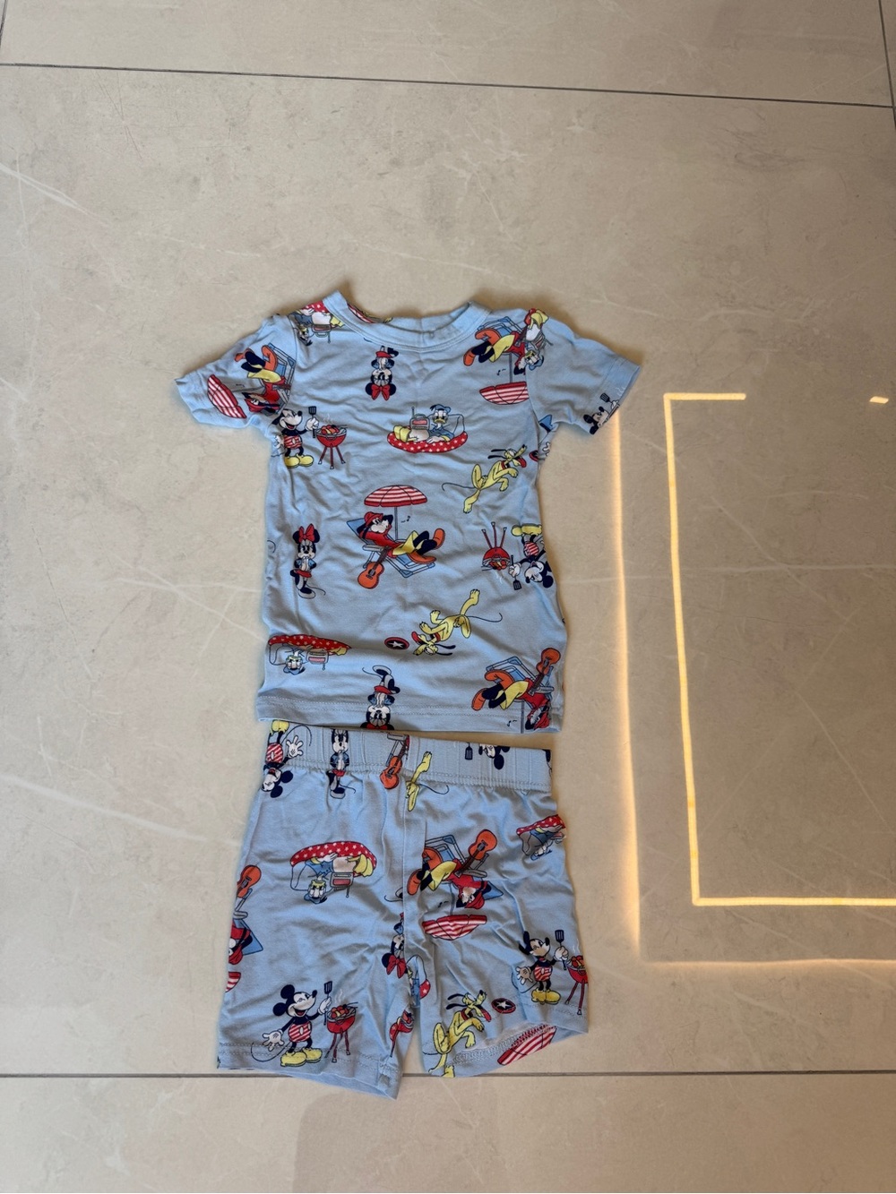 Disney Light Blue Mickey & Friends Short Pajama Set